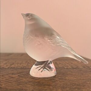 Lalique Frosted Glass Bird Sculpture